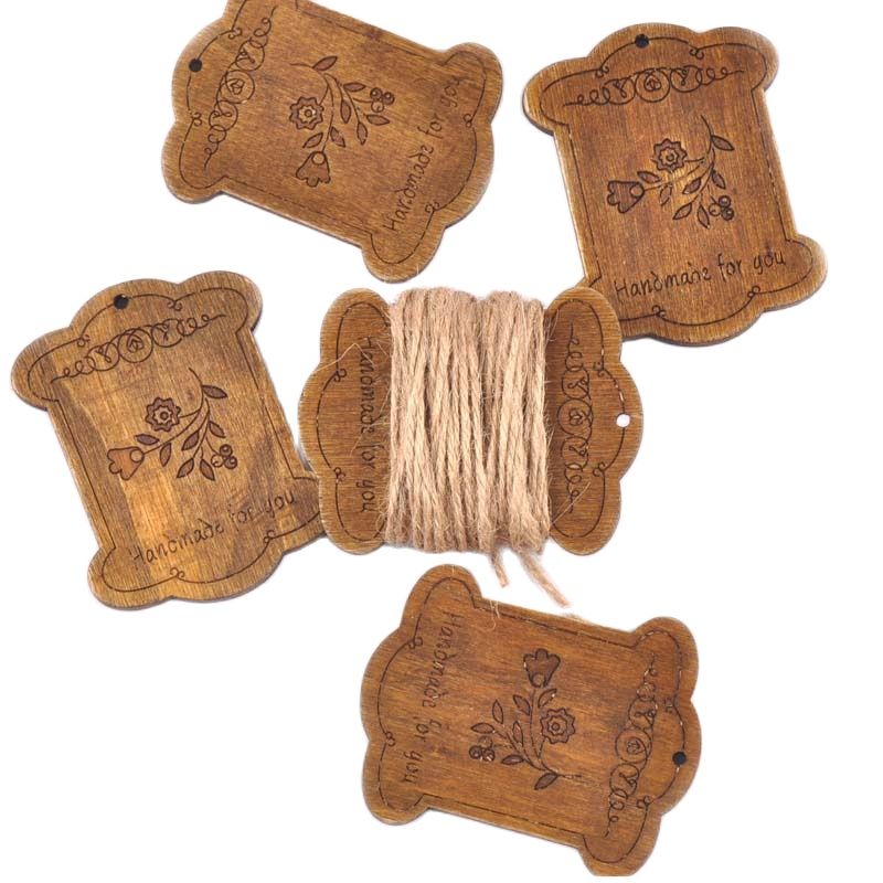 Organza Ribbon Spool - 5 stks/partij Bloem Patroon Bruin Houten