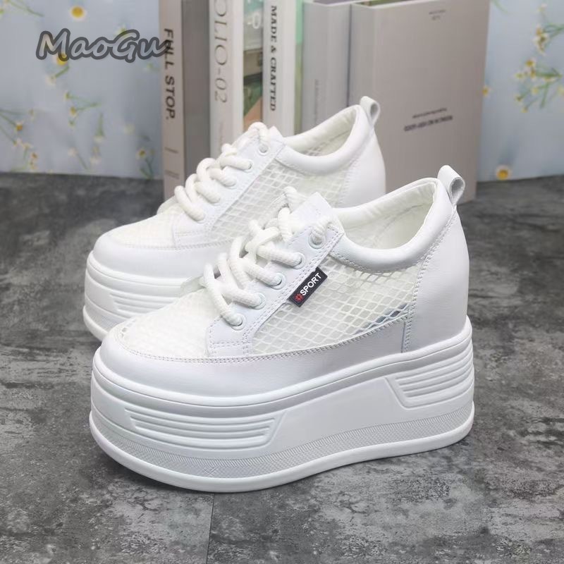 Guipure Lace Panel - Tenis De Mujer Dames Mesh Platform