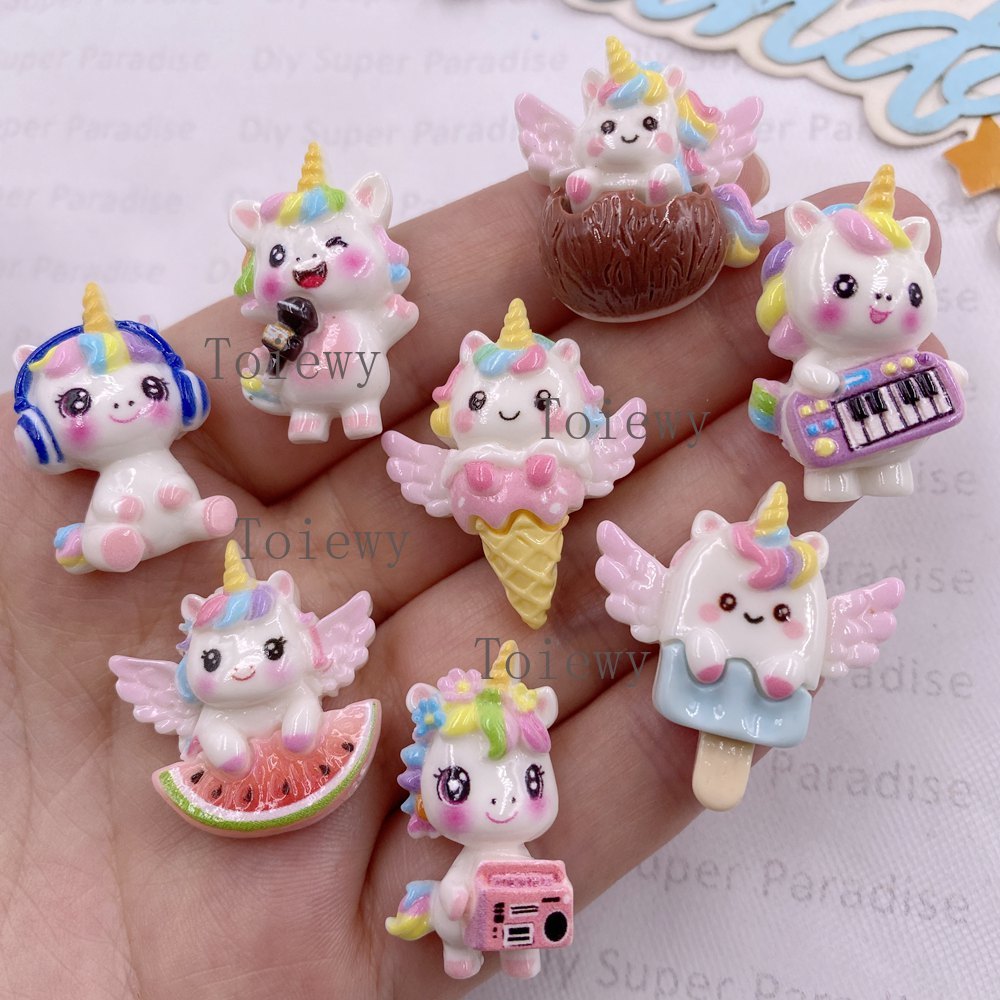 Christmas Craft Embellishment - 10 stuks hars kleurrijke cartoon regenboog