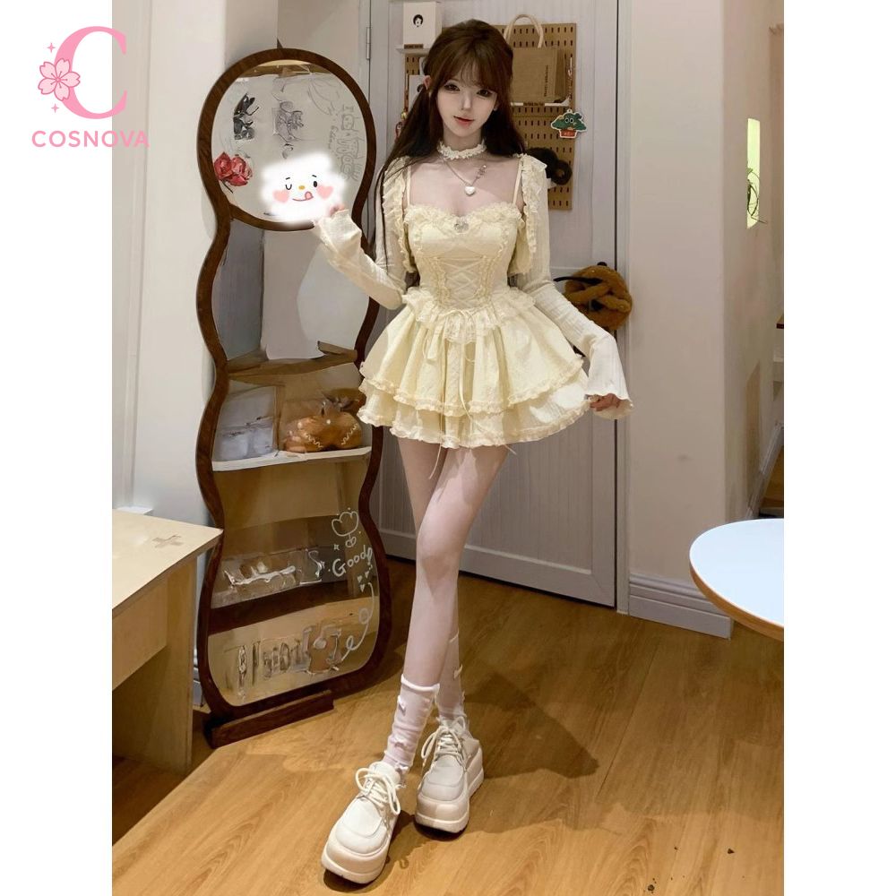 Zoete Lolita Camisole Jurk Set - Elastic Lace Trim recensie en prijs